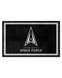 U.S. Space Force 4ft. x 6ft. Plush Area Rug Black by   