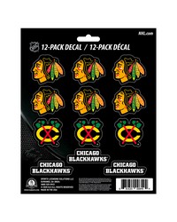 Chicago Blackhawks 12 Count Mini Decal Sticker Pack Yellow Black by   