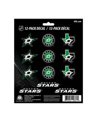 Dallas Stars 12 Count Mini Decal Sticker Pack Green Black by   