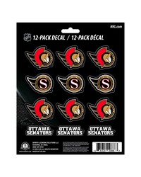 Ottawa Senators 12 Count Mini Decal Sticker Pack Red Black by   