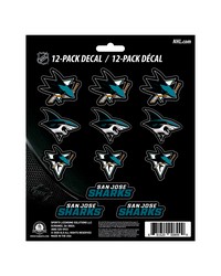 San Jose Sharks 12 Count Mini Decal Sticker Pack Teal Black by   