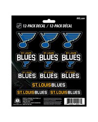 St. Louis Blues 12 Count Mini Decal Sticker Pack Blue Black by   