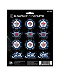 Winnipeg Jets 12 Count Mini Decal Sticker Pack Blue Black by   