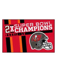 Tampa Bay Buccaneers 2X Champions UltiMat Rug  5ft. x 8ft. Red by   