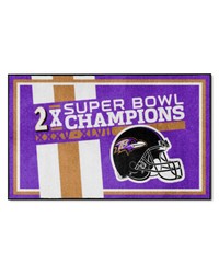 Baltimore Ravens Dynasty 4ft. x 6ft. Plush Area Rug Purple by   