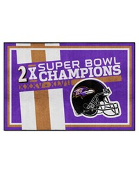 Baltimore Ravens Dynasty 5ft. x 8ft. Plush Area Rug Purple by   