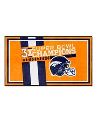 Denver Broncos Dynasty 3ft. x 5ft. Plush Area Rug Orange by   
