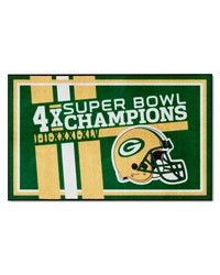 Green Bay Packers Dynasty 4ft. x 6ft. Plush Area Rug Green by   