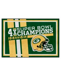 Green Bay Packers Dynasty 5ft. x 8ft. Plush Area Rug Green by   