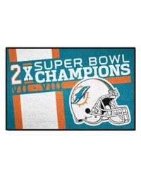 Miami Dolphins Dynasty Starter Mat Accent Rug  19in. x 30in. Turquoise by   