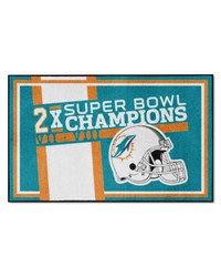 Miami Dolphins Dynasty 4ft. x 6ft. Plush Area Rug Turquoise by   