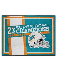 Miami Dolphins Dynasty 8ft. x 10ft. Plush Area Rug Turquoise by   