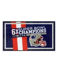 New England Patriots Dynasty 3ft. x 5ft. Plush Area Rug Blue by   