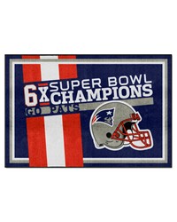 New England Patriots Dynasty 5ft. x 8ft. Plush Area Rug Blue by   