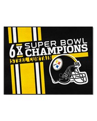 Pittsburgh Steelers AllStar Rug  34 in. x 42.5 in. Plush Area Rug Yellow by   
