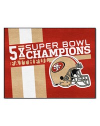San Francisco 49ers AllStar Rug  34 in. x 42.5 in. Plush Area Rug Red by   