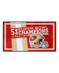 San Francisco 49ers Dynasty 3ft. x 5ft. Plush Area Rug Red by   