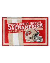San Francisco 49ers Dynasty 4ft. x 6ft. Plush Area Rug Red by   