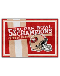 San Francisco 49ers Dynasty 5ft. x 8ft. Plush Area Rug Red by   