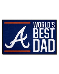 Atlanta Braves Starter Mat Accent Rug  19in. x 30in. Worlds Best Dad Starter Mat Navy by   