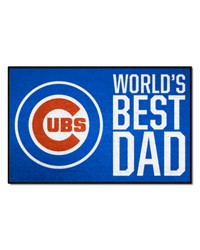 Chicago Cubs Starter Mat Accent Rug  19in. x 30in. Worlds Best Dad Starter Mat Blue by   