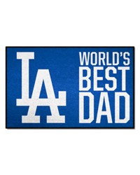Los Angeles Dodgers Starter Mat Accent Rug  19in. x 30in. Worlds Best Dad Starter Mat Blue by   