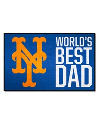 New York Mets Starter Mat Accent Rug  19in. x 30in. Worlds Best Dad Starter Mat Blue by   