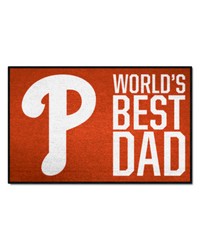 Philadelphia Phillies Starter Mat Accent Rug  19in. x 30in. Worlds Best Dad Starter Mat Red by   