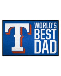 Texas Rangers Starter Mat Accent Rug  19in. x 30in. Worlds Best Dad Starter Mat Blue by   