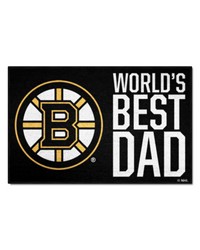 Boston Bruins Starter Mat Accent Rug  19in. x 30in. Worlds Best Dad Starter Mat Black by   