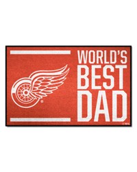 Detroit Red Wings Starter Mat Accent Rug  19in. x 30in. Worlds Best Dad Starter Mat Red by   
