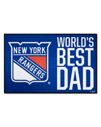 New York Rangers Starter Mat Accent Rug  19in. x 30in. Worlds Best Dad Starter Mat Blue by   