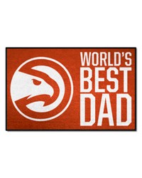 Atlanta Hawks Starter Mat Accent Rug  19in. x 30in. Worlds Best Dad Starter Mat Red by   