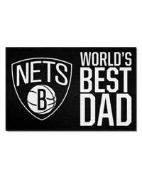 Brooklyn Nets Starter Mat Accent Rug  19in. x 30in. Worlds Best Dad Starter Mat Black by   