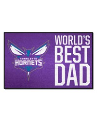 Charlotte Hornets Starter Mat Accent Rug  19in. x 30in. Worlds Best Dad Starter Mat Purple by   