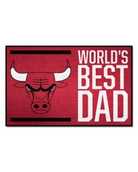Chicago Bulls Starter Mat Accent Rug  19in. x 30in. Worlds Best Dad Starter Mat Red by   