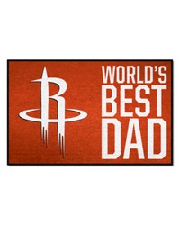 Houston Rockets Starter Mat Accent Rug  19in. x 30in. Worlds Best Dad Starter Mat Red by   