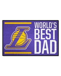 Los Angeles Lakers Starter Mat Accent Rug  19in. x 30in. Worlds Best Dad Starter Mat Purple by   