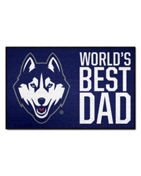 UConn Huskies Starter Mat Accent Rug  19in. x 30in. Worlds Best Dad Starter Mat Navy by   