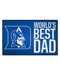 Duke Blue Devils Starter Mat Accent Rug  19in. x 30in. Worlds Best Dad Starter Mat Blue by   