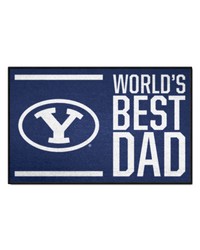 BYU Cougars Starter Mat Accent Rug  19in. x 30in. Worlds Best Dad Starter Mat Blue by   