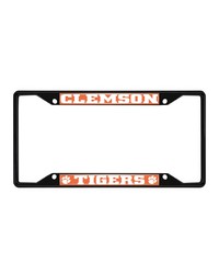 Clemson Tigers Metal License Plate Frame Black Finish Orange by   