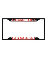 Georgia Bulldogs Metal License Plate Frame Black Finish Red by   