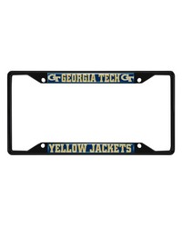 Georgia Tech Yellow Jackets Metal License Plate Frame Black Finish Navy by   