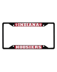 Indiana Hooisers Metal License Plate Frame Black Finish Crimson by   