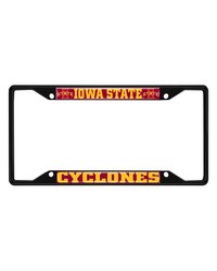 Iowa State Cyclones Metal License Plate Frame Black Finish Red by   