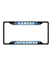 Kansas Jayhawks Metal License Plate Frame Black Finish Blue by   