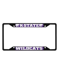 Kansas State Wildcats Metal License Plate Frame Black Finish Purple by   