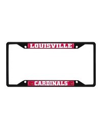 Louisville Cardinals Metal License Plate Frame Black Finish Red by   