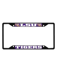 LSU Tigers Metal License Plate Frame Black Finish Purple by   